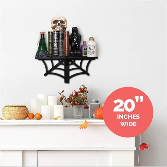 Set of 2 spider web floating shelves gothic wall shelf spooky home decor goth - Picture 5 of 8